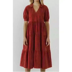 NWOT Free The Roses Women's Stripe Texture Midi Dress Size Small
